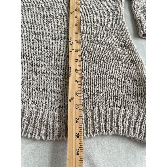 Eileen Fisher Knitted Beige Sweater Linen Blend 3/4 Sleeves See Pics for Size - Picture 5 of 10